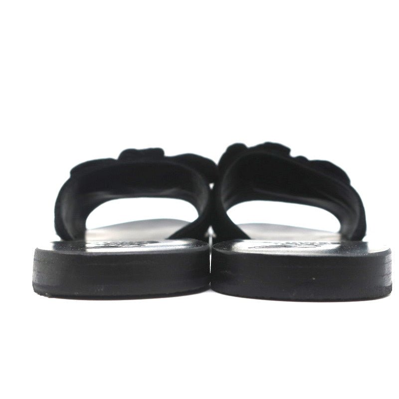 Ancient Greek Sandals Taygete Bow Slide Sandals Black Velvet Size 38 - Celebrity Owned