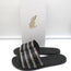 Ancient Greek Sandals Taygete Slides Black Raffia-Trimmed Leather Size 38 NEW