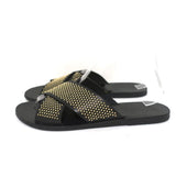 Ancient Greek Sandals Thais Crisscross Sandals Black Studded Leather Size 39 - Celebrity Owned