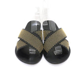 Ancient Greek Sandals Thais Crisscross Sandals Black Studded Leather Size 39 - Celebrity Owned
