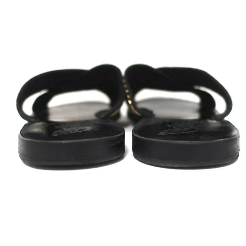 Ancient Greek Sandals Thais Crisscross Sandals Black Studded Leather Size 39 - Celebrity Owned