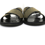 Ancient Greek Sandals Thais Crisscross Sandals Black Studded Leather Size 39 - Celebrity Owned
