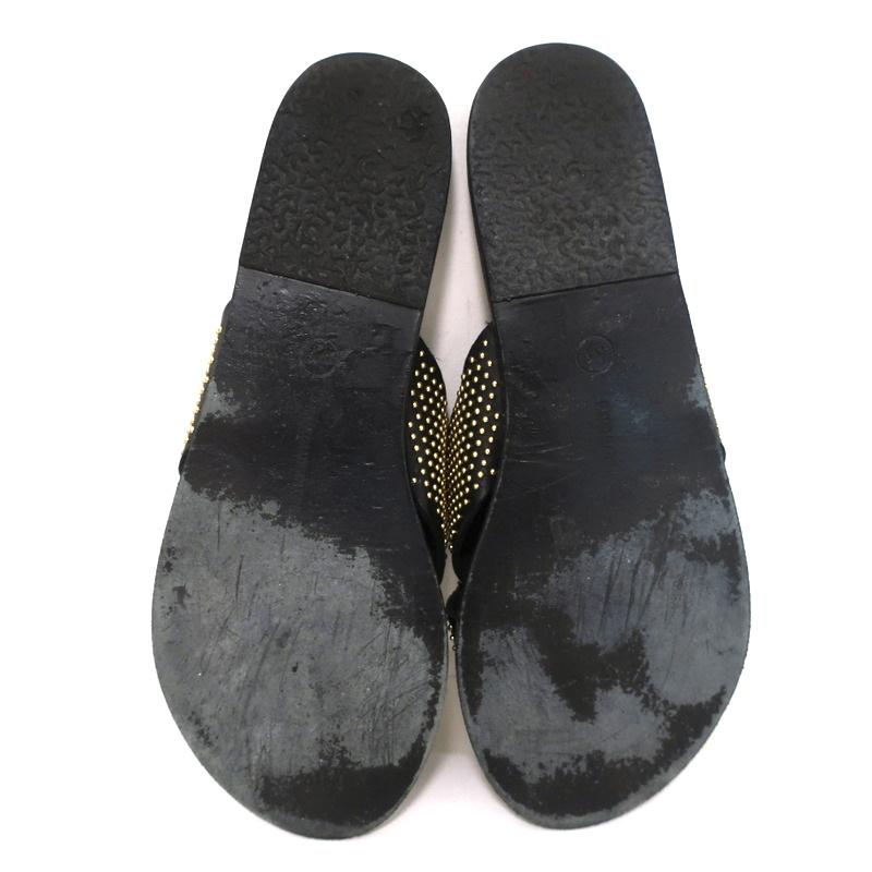 Ancient Greek Sandals Thais Crisscross Sandals Black Studded Leather Size 39 - Celebrity Owned