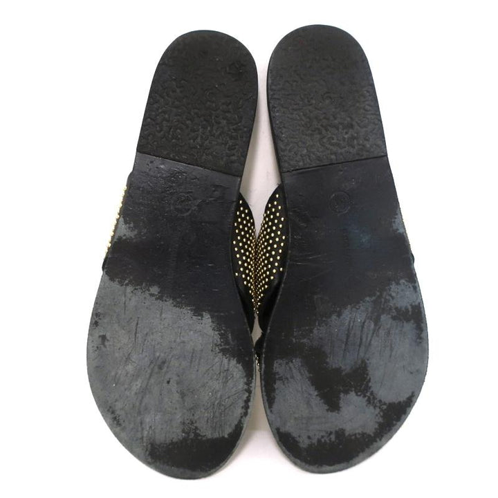 Ancient Greek Sandals Thais Crisscross Sandals Black Studded Leather Size 39 - Celebrity Owned