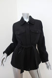 Andrew Marc Belted Jacket Black Cotton-Blend Size Small - Celebrity Owned