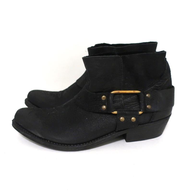 ANINE BING Harness Booties Black Leather Size 38 Western Ankle Boots - Celebrity Owned