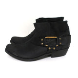 ANINE BING Harness Booties Black Leather Size 38 Western Ankle Boots - Celebrity Owned