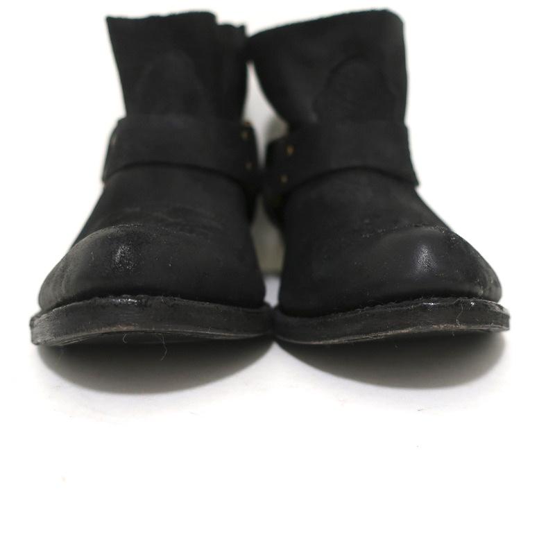 ANINE BING Harness Booties Black Leather Size 38 Western Ankle Boots - Celebrity Owned