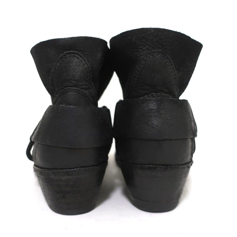 ANINE BING Harness Booties Black Leather Size 38 Western Ankle Boots - Celebrity Owned