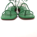 Ann Taylor Wood Heel Wrap Sandals Samantha Green Braided Leather Size 6.5 NEW - Celebrity Owned