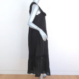 Anthropologie Maeve Midi Dress Abilene Black Metallic-Striped Size Small - Celebrity Owned