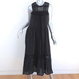 Anthropologie Maeve Midi Dress Abilene Black Metallic-Striped Size Small - Celebrity Owned