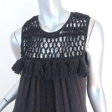 Anthropologie Maeve Midi Dress Abilene Black Metallic-Striped Size Small - Celebrity Owned