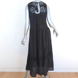 Anthropologie Maeve Midi Dress Abilene Black Metallic-Striped Size Small - Celebrity Owned
