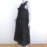 Anthropologie Maeve Midi Dress Abilene Black Metallic-Striped Size Small - Celebrity Owned