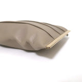 Anya Hindmarch Clutch Taupe Pleated Leather Mini Evening Bag - Celebrity Owned