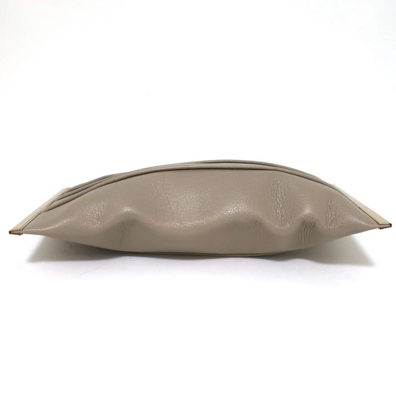 Anya Hindmarch Clutch Taupe Pleated Leather Mini Evening Bag - Celebrity Owned