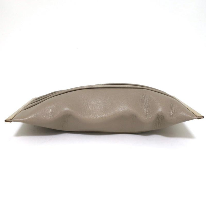 Anya Hindmarch Clutch Taupe Pleated Leather Mini Evening Bag - Celebrity Owned