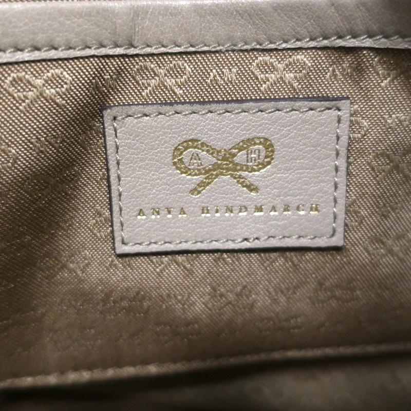 Anya Hindmarch Clutch Taupe Pleated Leather Mini Evening Bag - Celebrity Owned