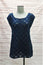 A.P.C. Top Navy Cotton Pointelle Knit Size Small Cap Sleeve