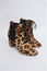 Aquazzura Ankle Boots Victoria Leopard Print Calf Hair Size 37 Lace-Up Booties