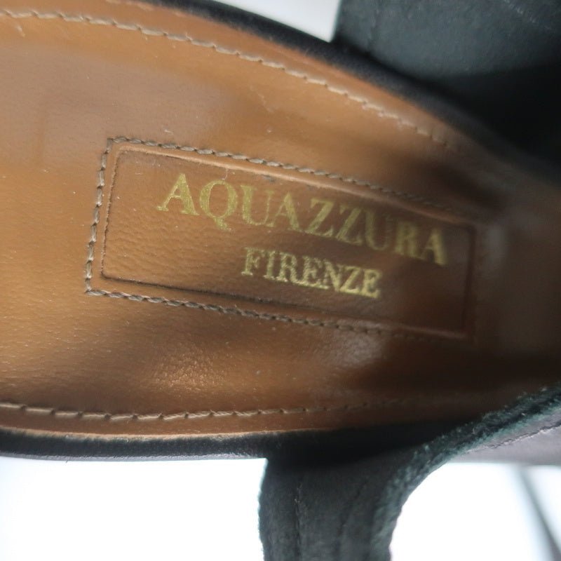 Aquazzura Sexy Thing Cutout Booties Black Leather Size 38 Open Toe Heels - Celebrity Owned