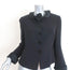 Armani Collezioni Jacket Black Satin-Trim Silk Crepe Size 12