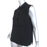 ATM Anthony Thomas Melillo Sleeveless Tuxedo Shirt Black Size Extra Small NEW - Celebrity Owned