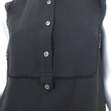 ATM Anthony Thomas Melillo Sleeveless Tuxedo Shirt Black Size Extra Small NEW - Celebrity Owned