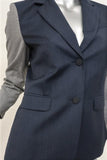 ATM Anthony Thomas Melillo Square Front Sport Blazer Navy/Gray Jacket Size 4 - Celebrity Owned