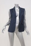 ATM Anthony Thomas Melillo Square Front Sport Blazer Navy/Gray Jacket Size 4 - Celebrity Owned