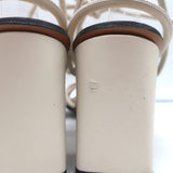 ATP Atelier Ankle Wrap Sandals Andria Cream Leather Size 41 Open Toe Heels - Celebrity Owned