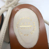 ATP Atelier Ankle Wrap Sandals Andria Cream Leather Size 41 Open Toe Heels - Celebrity Owned