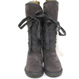 Australia Luxe Collective Bedouin Tall Shearling Boots Gray Suede Size US 9 - Celebrity Owned