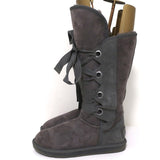 Australia Luxe Collective Bedouin Tall Shearling Boots Gray Suede Size US 9 - Celebrity Owned