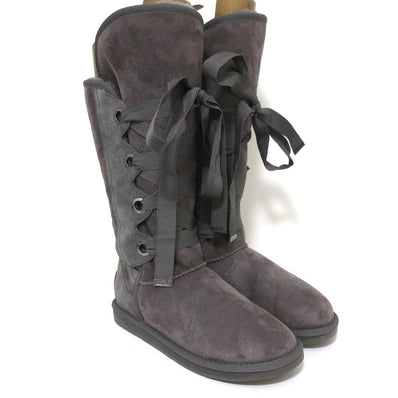 Australia Luxe Collective Bedouin Tall Shearling Boots Gray Suede Size US 9 - Celebrity Owned