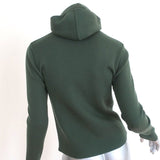 Authier Zip-Up Hoodie Jacket Green Wool Knit Size 40 - Celebrity Owned