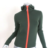 Authier Zip-Up Hoodie Jacket Green Wool Knit Size 40 - Celebrity Owned