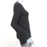 Bailey 44 Bell Sleeve Sweater Enchanted Forest Dark Gray Rib Knit Size Medium - Celebrity Owned