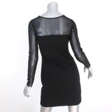 Bailey 44 Dress Black Faux Leather & Mesh Size Small Long Sleeve Mini - Celebrity Owned