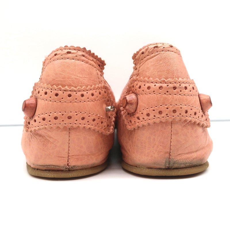 Balenciaga Arena Brogue-Trim Ballet Flats Vieux Rose Pink Leather Size 39 - Celebrity Owned