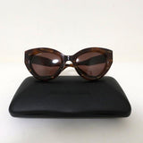 Balenciaga Cat Eye Sunglasses Logo Print Tortoise Shell BB0073S 002 - Celebrity Owned