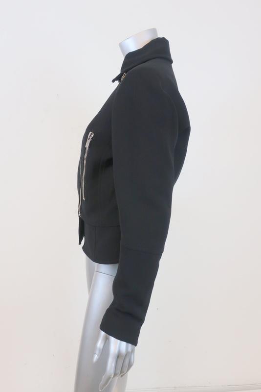 Balenciaga Crepe Moto Jacket Black Size 42 Biker Jacket - Celebrity Owned