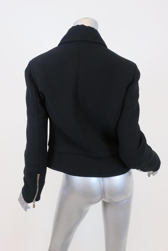 Balenciaga Crepe Moto Jacket Black Size 42 Biker Jacket - Celebrity Owned