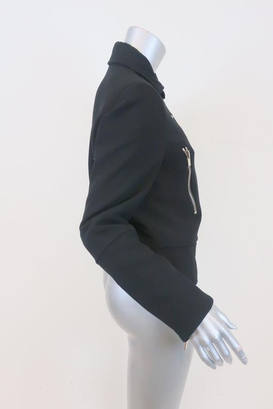 Balenciaga Crepe Moto Jacket Black Size 42 Biker Jacket - Celebrity Owned
