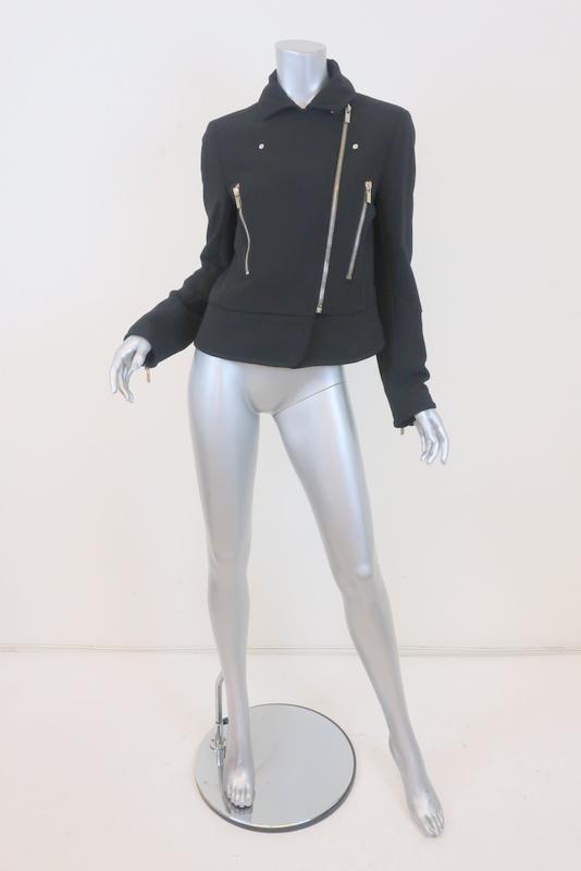 Balenciaga Crepe Moto Jacket Black Size 42 Biker Jacket - Celebrity Owned