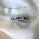 Balenciaga Dress White Stretch Knit Size 40 Sleeveless Scoop Neck - Celebrity Owned