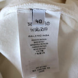 Balenciaga Dress White Stretch Knit Size 40 Sleeveless Scoop Neck - Celebrity Owned