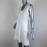Balenciaga Dress White Stretch Knit Size 40 Sleeveless Scoop Neck - Celebrity Owned