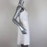 Balenciaga Dress White Stretch Knit Size 40 Sleeveless Scoop Neck - Celebrity Owned